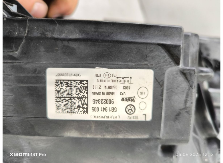 Фара левая к Volkswagen Golf, 2014г.