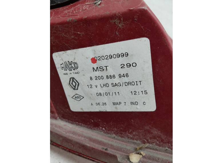 Фонарь задний правый к Renault Clio, 2011г.