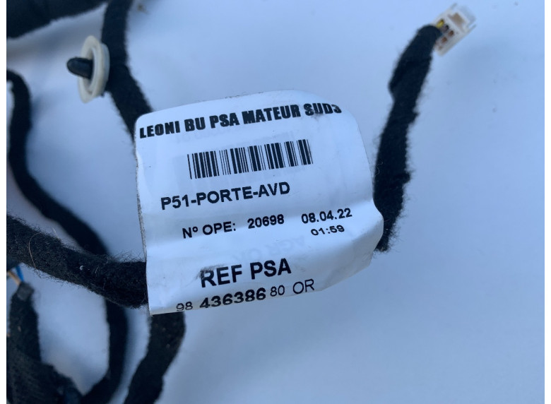 Проводка двери передней правой к Peugeot 308, 2022г.