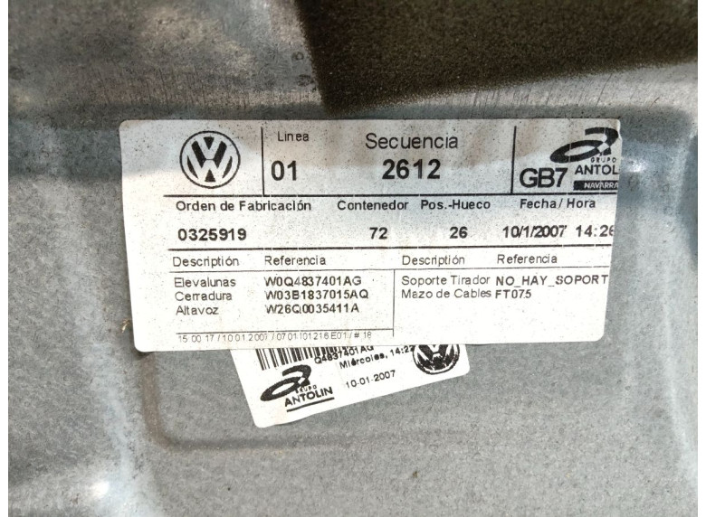 Стеклоподъемник электрический передний левый к Volkswagen Polo, 2015г.