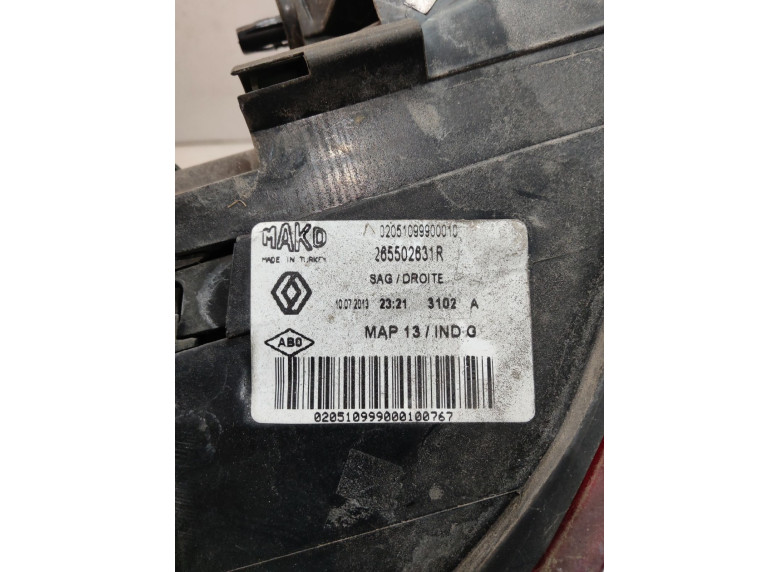 Фонарь задний правый к Renault Clio, 2013г.